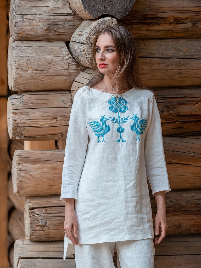 Костюм (брюки, рубаха без застежки)
