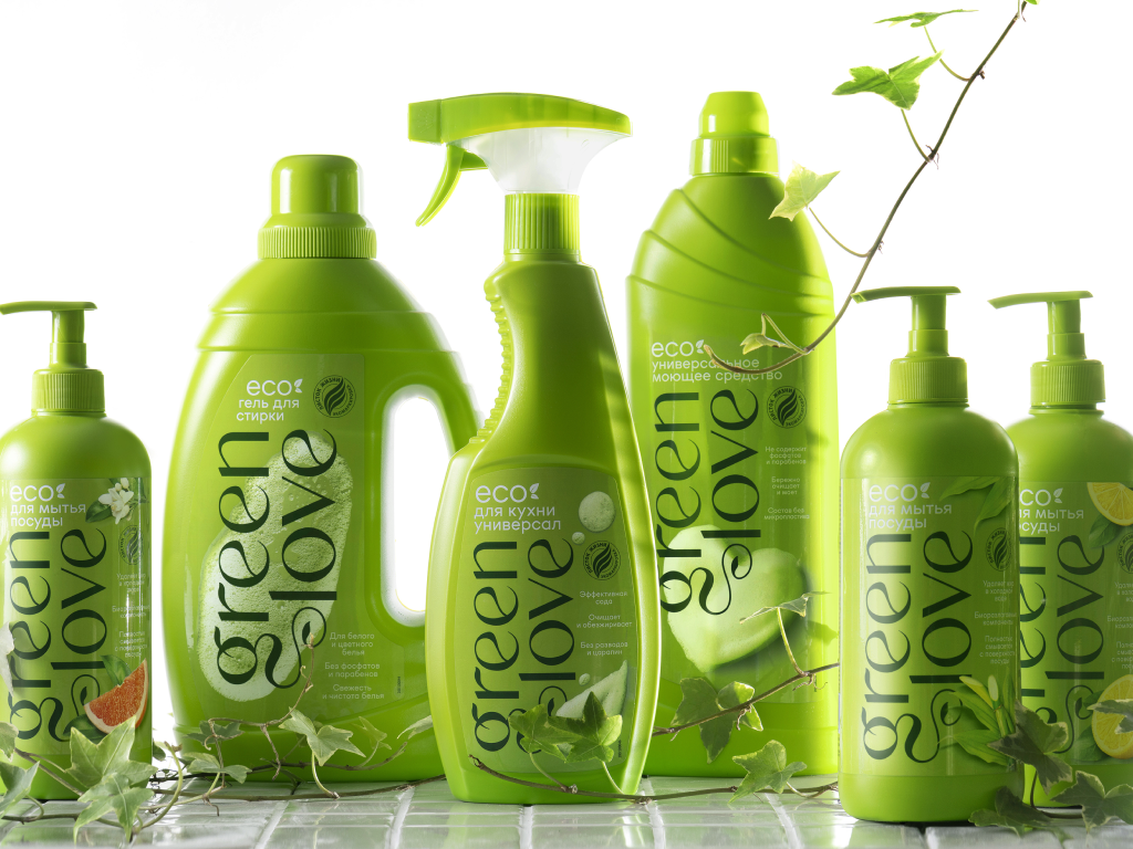 Дизайн упаковки бытовой химии Green Love