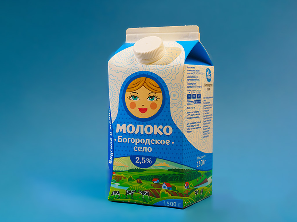Молоко в упаковке Пюр-пак 1500 грамм - Богородское село