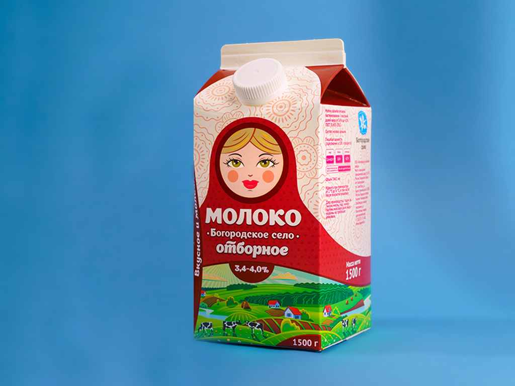 Молоко в упаковке Пюр-пак 1500 грамм - Богородское село